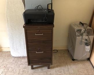 Computer, printer, monitor, file cabinet 
