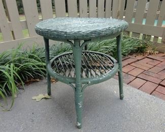 Vintage painted wicker table