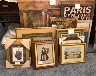 Various framed prints