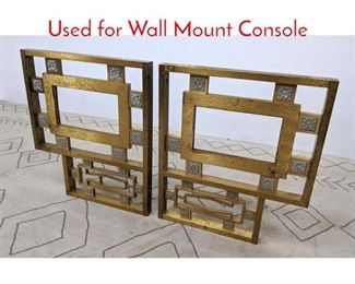 Lot 1018 Pair Decorative Brass Gates Used for Wall Mount Console