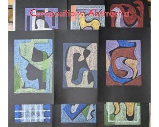 Lot 1039 Set of 9 Original Chalk Pastel Compositions. Abstract a