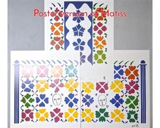Lot 1041 Set of 3 Henri Matisse Prints. Poster version of Matiss