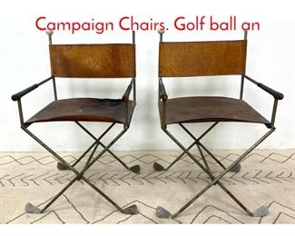 Lot 1048 Pair of Unusual Golf Form Campaign Chairs. Golf ball an