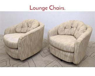 Lot 1063 Pair 80s Modern Swivel Lounge Chairs. 