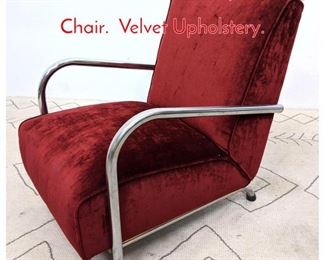 Lot 1067 KEM WEBER Style Lounge Chair. Velvet Upholstery.