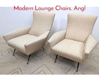 Lot 1069 Pair GIO PONTI Style Italian Modern Lounge Chairs. Angl