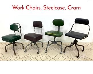 Lot 1070 4pcs Vintage Desk Drafting Work Chairs. Steelcase, Cram