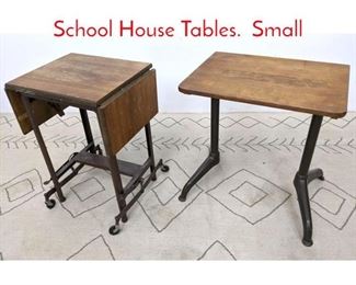 Lot 1071 2 Industrial Wood and Steel School House Tables. Small