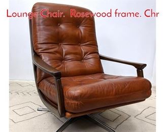 Lot 1076 Danish Modern Swivel Lounge Chair. Rosewood frame. Chr