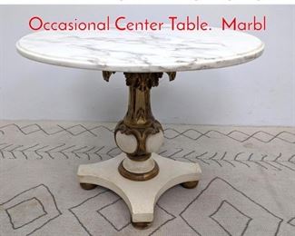 Lot 1081 Hollywood Regency Style Occasional Center Table. Marbl