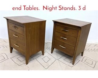 Lot 1098 Pair DREXEL Profile Side end Tables. Night Stands. 3 d