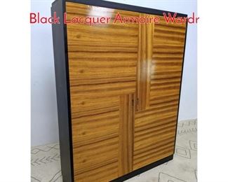 Lot 1104 Art Deco Style Rosewood and Black Lacquer Armoire Wardr