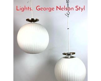 Lot 1107 Pair of Contemporary Bubble Lights. George Nelson Styl