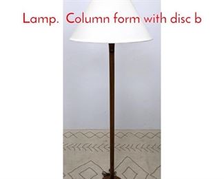 Lot 1111 Danish Modern Teak Floor Lamp. Column form with disc b