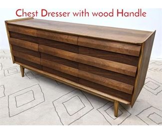 Lot 1125 LANE American Modern Low Chest Dresser with wood Handle