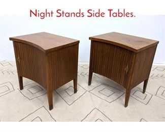 Lot 1127 Pair American Modern Walnut Night Stands Side Tables. 