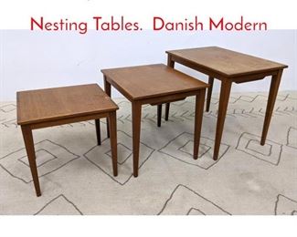 Lot 1129 3pc Set THAMS KVALITET Nesting Tables. Danish Modern 
