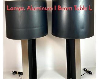 Lot 1132 Pair GEORGE KOVACS Table Lamps. Aluminum I Beam Table L