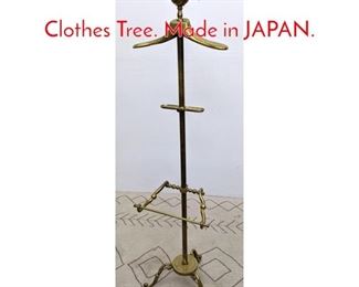 Lot 1135 Italian Style Brass Valet Clothes Tree. Made in JAPAN. 