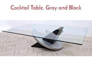 Lot 1136 Large Post Modern Coffee Cocktail Table. Gray and Black