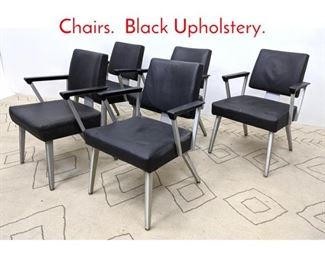 Lot 1137 Set 5 GOODFORM Arm Chairs. Black Upholstery. 