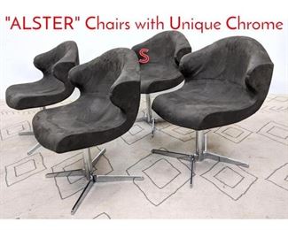 Lot 1145 Set 4 LIGNE ROSET ALSTER Chairs with Unique Chrome S