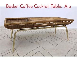 Lot 1147 TROY SUNSHADE Wicker Basket Coffee Cocktail Table. Alu