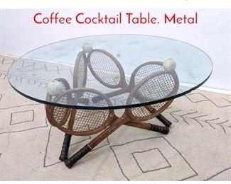 Lot 1154 Decorator Tennis Inspired Coffee Cocktail Table. Metal 