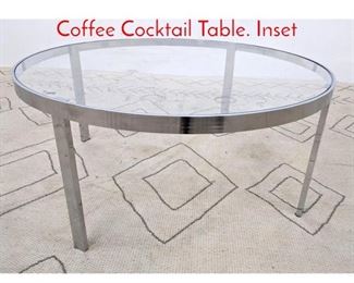 Lot 1164 Stainless Steel and Glass Coffee Cocktail Table. Inset 
