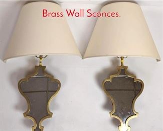 Lot 1179 Pair Contemporary Mirror and Brass Wall Sconces. 