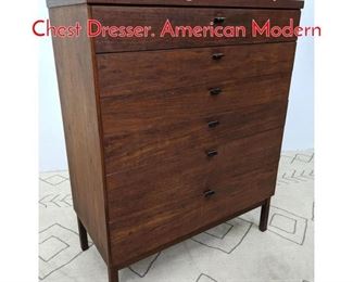 Lot 1188 Milo Baughman Style Tall Chest Dresser. American Modern