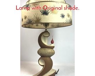 Lot 1189 50s Modern Chalkware Table Lamp with Original shade.