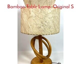 Lot 1202 Russell Wright Style Bent Bamboo Table Lamp. Original S