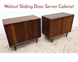 Lot 1205 Pair American Modern Walnut Sliding Door Server Cabinet