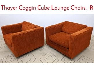Lot 1229 Pair MILO BAUGHMAN Thayer Coggin Cube Lounge Chairs. R