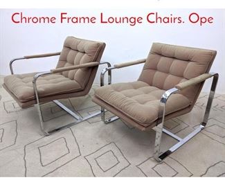 Lot 1235 Pair Mid Century Modern Chrome Frame Lounge Chairs. Ope