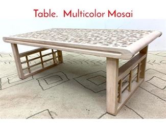 Lot 1244 Modernist Tile Coffee Cocktail Table. Multicolor Mosai