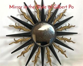 Lot 1252 WallMounted Sunburst Mirror in the Style of Gilbert Po