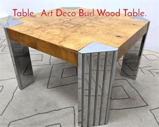 Lot 1260 Leon Rosen Occasional Table. Art Deco Burl Wood Table.