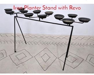 Lot 1272 Mid Century Modern Hairpin Iron Planter Stand with Revo
