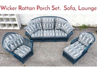 Lot 1277 BELECKY BROTHERS Wicker Rattan Porch Set. Sofa, Lounge