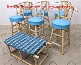 Lot 1305 7pcs WILLOW and REED Rattan Furniture. 6 Stained off w