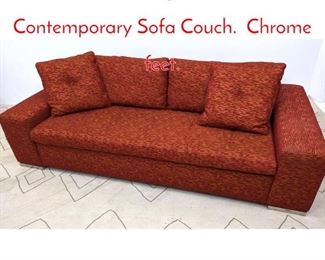 Lot 1308 Large Oversized Contemporary Sofa Couch. Chrome feet. 