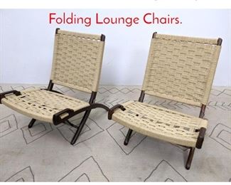 Lot 1312 Pair Hans Wegner Style Folding Lounge Chairs. 