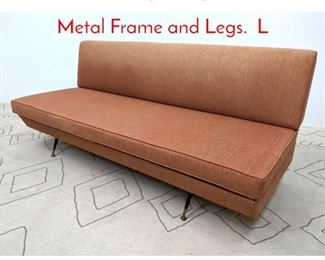 Lot 1314 Italian Style Daybed Sofa with Metal Frame and Legs. L