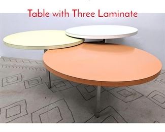 Lot 1328 Mid Century Modern Tri Level Table with Three Laminate 