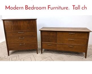 Lot 1333 2pcs DREXEL American Modern Bedroom Furniture. Tall ch