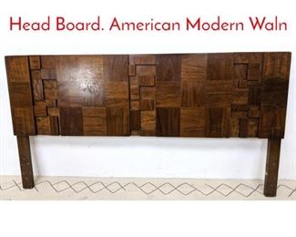 Lot 1338 LANE Dimensional Block Head Board. American Modern Waln