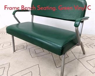 Lot 1073 ECKADAMS CORP Steel Frame Bench Seating. Green Vinyl C