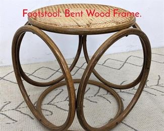 Lot 1114 Bentwood and Cane Ottoman Footstool. Bent Wood Frame. 